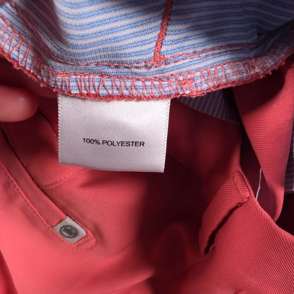 Peter Millar Salem High Drape Performance Shorts Mens 38 Coral Golf Chino Casual